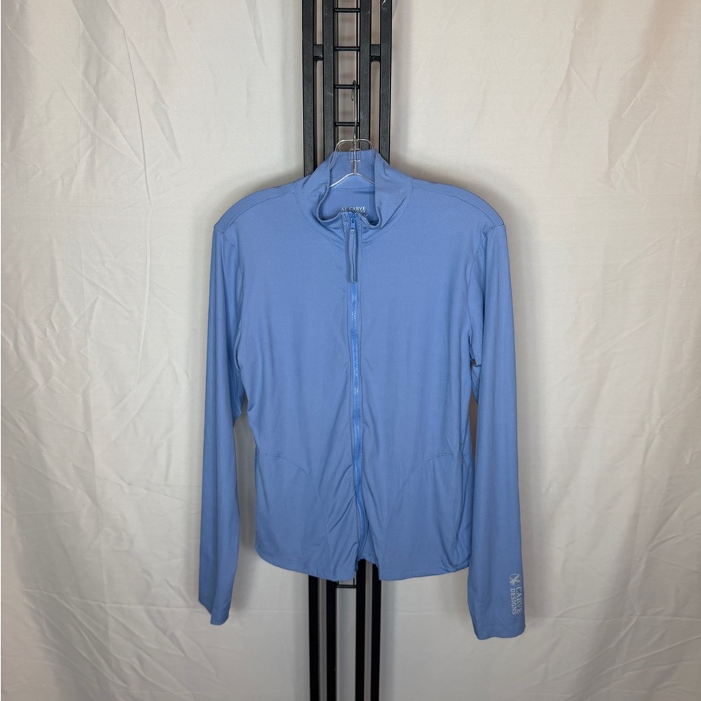 Carve Designs Women's Light‎ Blue Zip-Up Hoodie
